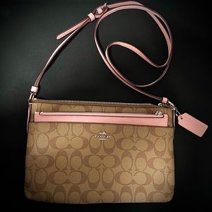 Coach East/West Crossbody Bag with Pink Pop-Up Pouch